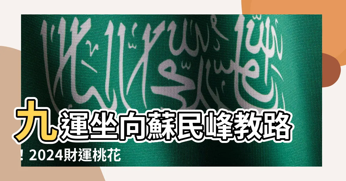 【九運坐向蘇民峯】九運坐向蘇民峯教路！2024財運桃花運最強佈局公開！