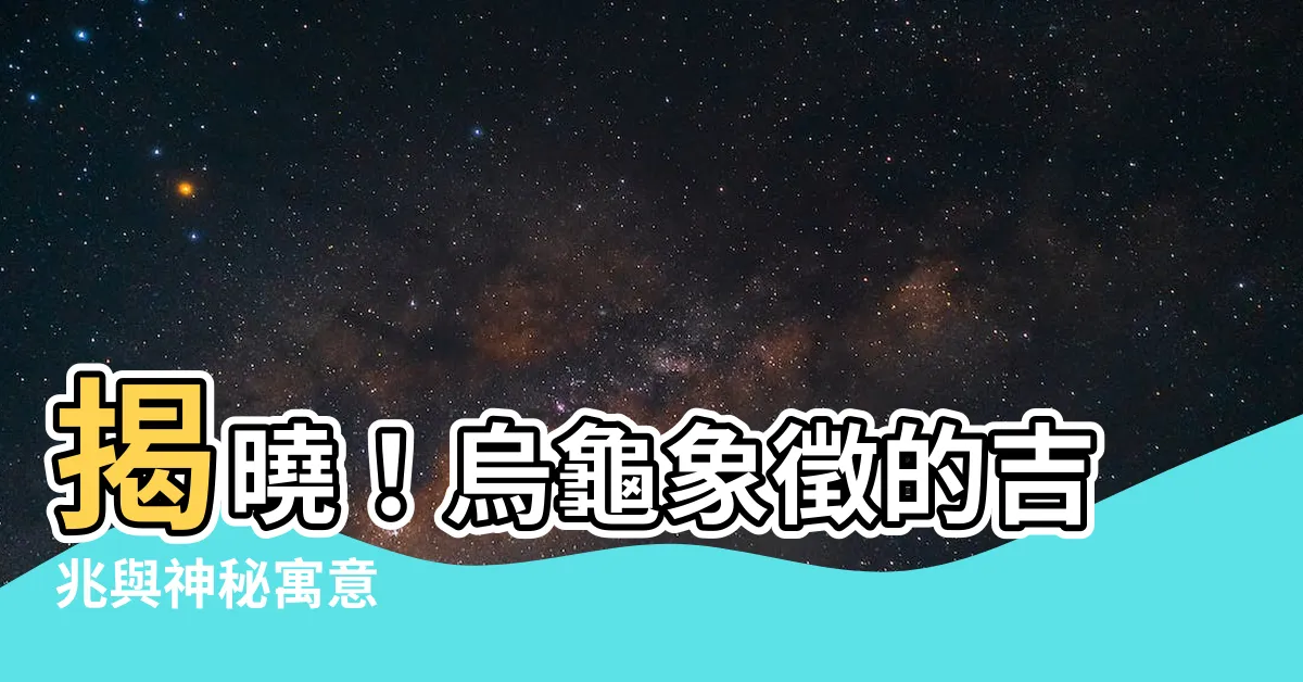 【烏龜象徵】揭曉！烏龜象徵的吉兆與神秘寓意