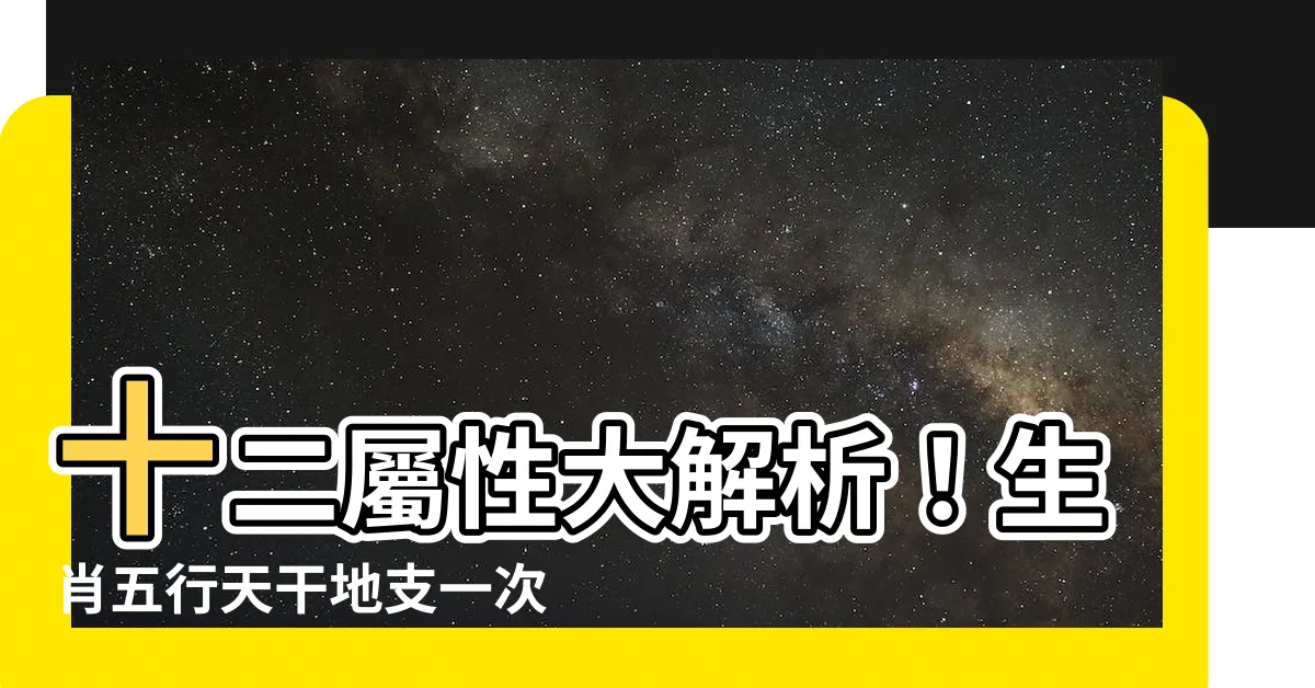 【十二屬性】十二屬性大解析！生肖五行天干地支一次搞懂