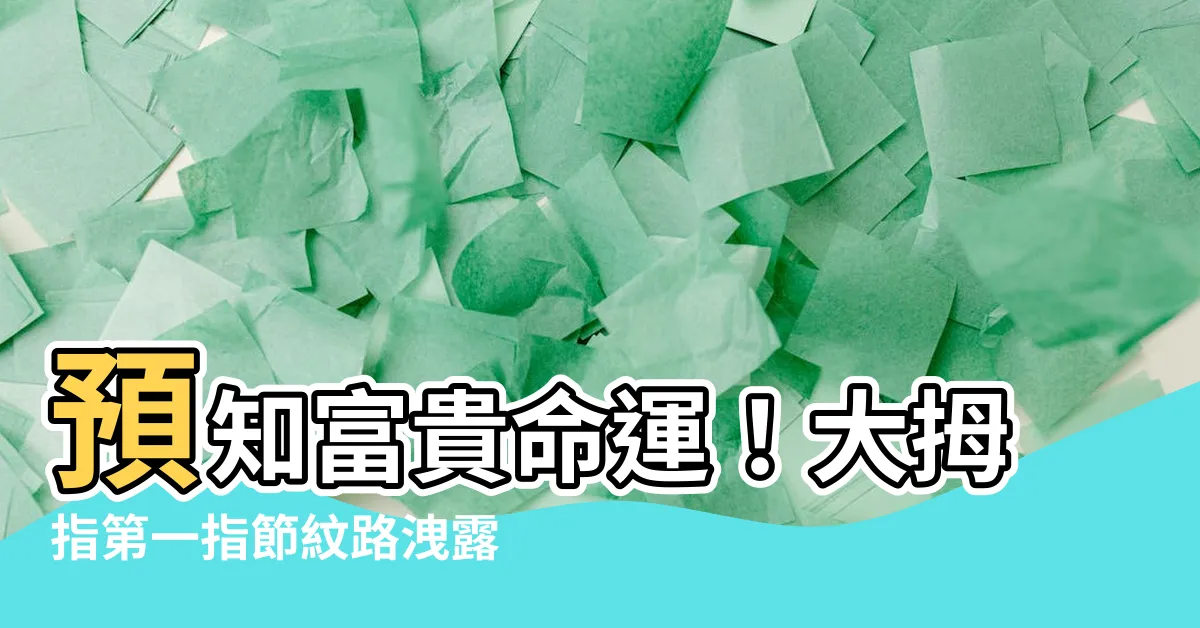 【大拇指第一指節紋路】預知富貴命運！大拇指第一指節紋路洩露你的運程