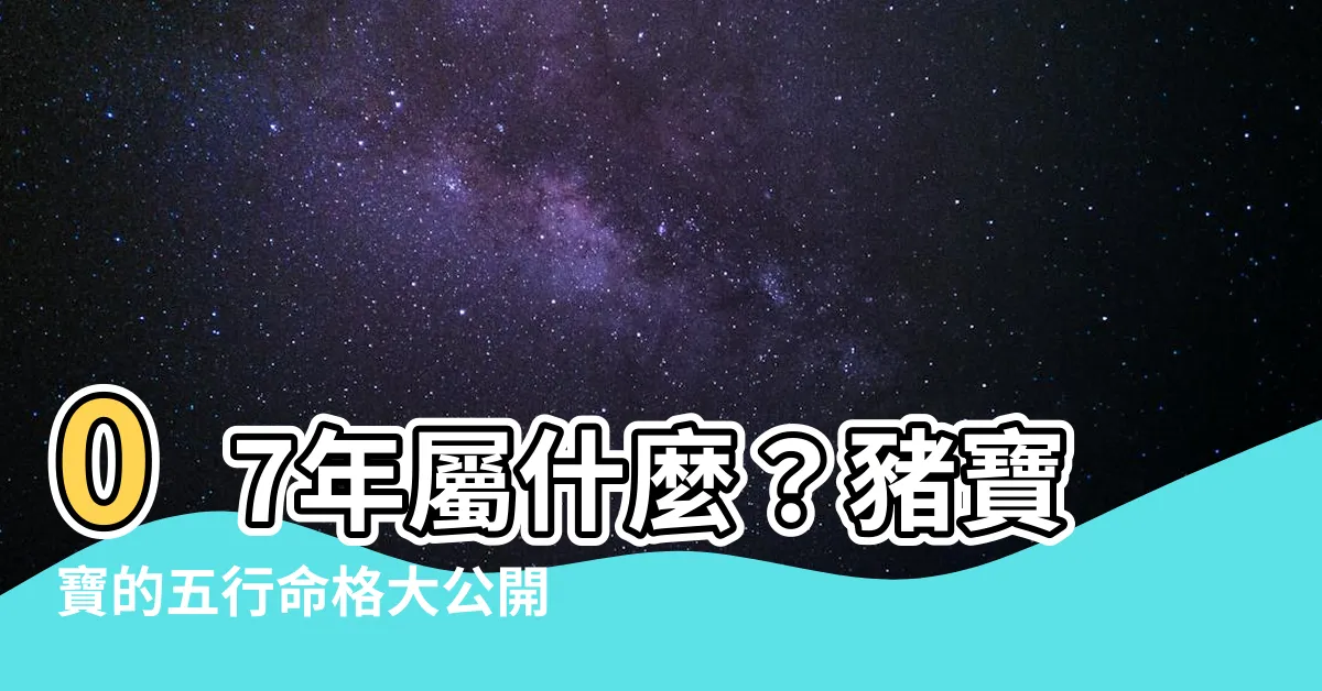 【07年屬什麼】07年屬什麼？豬寶寶的五行命格大公開！